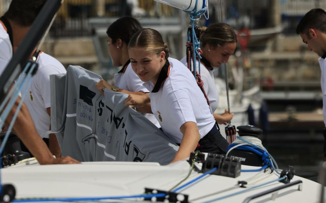 S.A.R. la Princesa de Asturias en su primer día en la Escuela Naval Militar