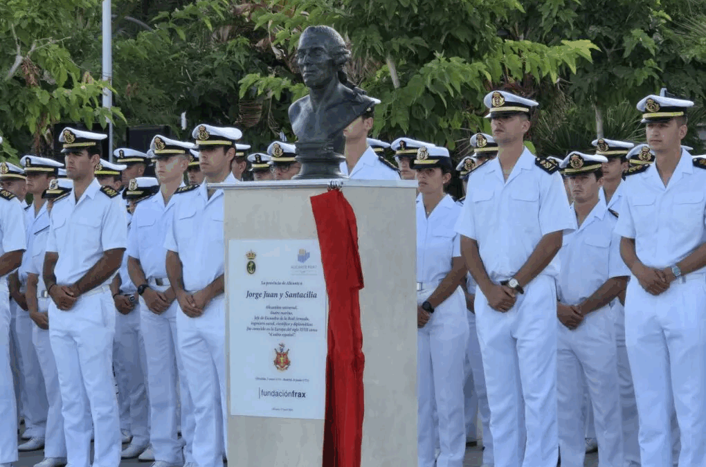 Alicante rinde homenaje al marino ilustrado Jorge Juan con un busto en la Avenida Almirante Guillén Tato